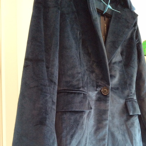 Midnight blue velvet pants suit - Picture 3 of 5